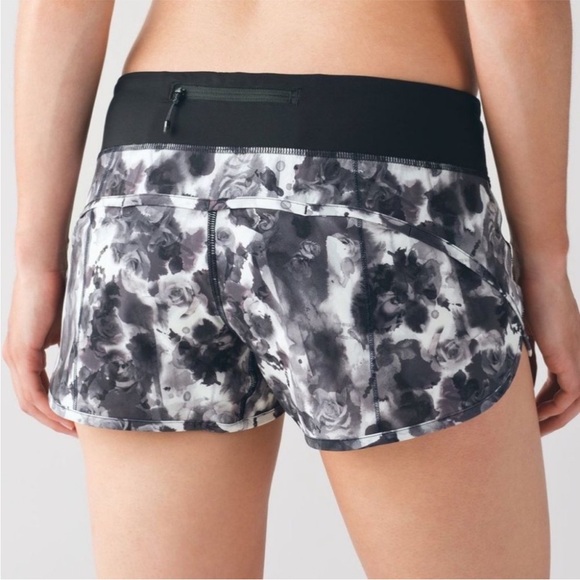 Lululemon Speed Short Mini Obscurred Black Dusty Mauve Size 4 - Picture 2 of 8